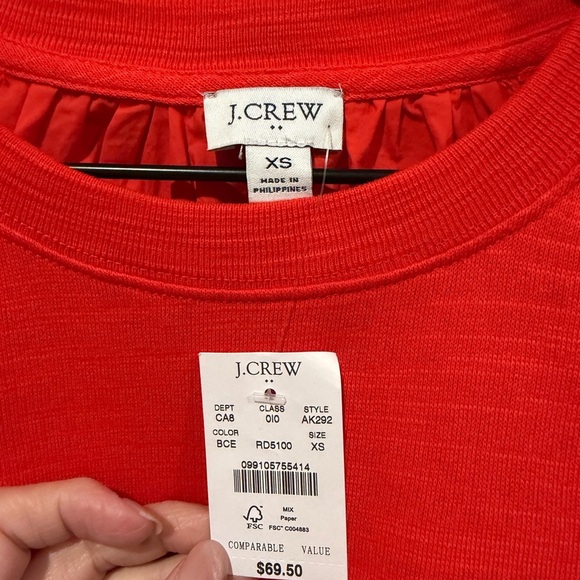 NWT J. Crew Vibrant Red Crew Neck Sweater - Picture 4 of 4
